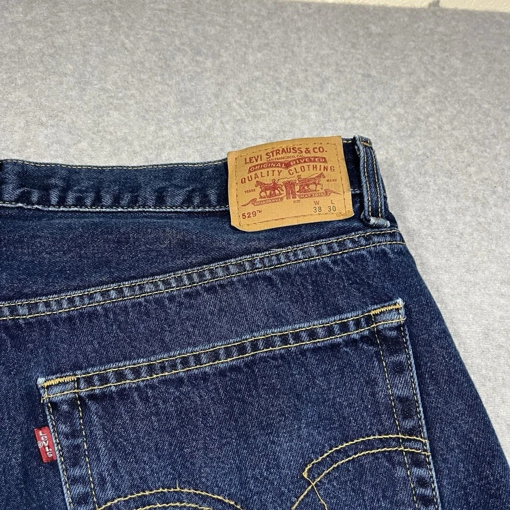 Vintage Levis Jeans Mens 38x30 Blue 529 Low Straight Dark Denim Cotton Y2K